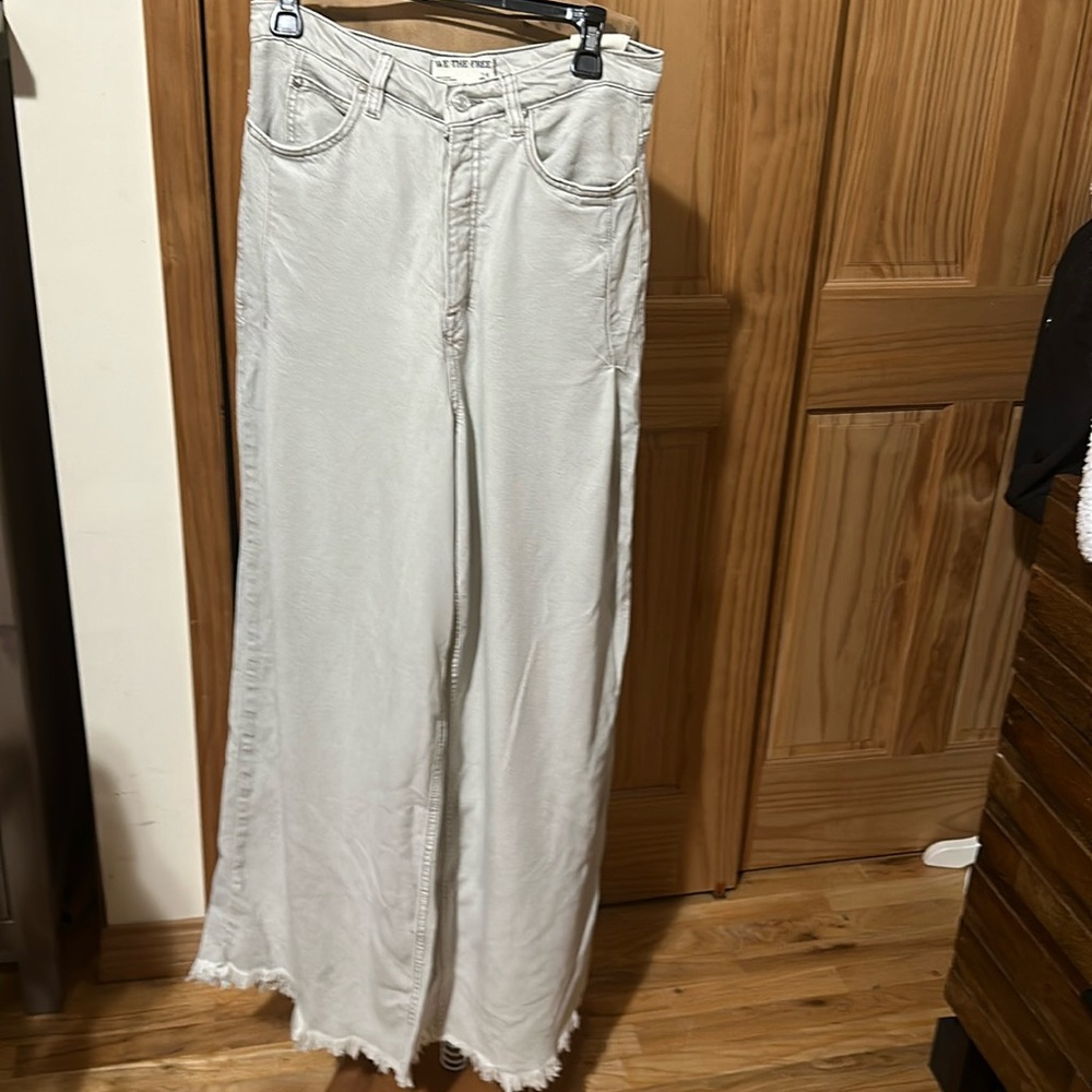 WE THE FREE OLD WEST HIGH RISE SLOUCHY WIDE PANT MUSHROOM 29 NWT